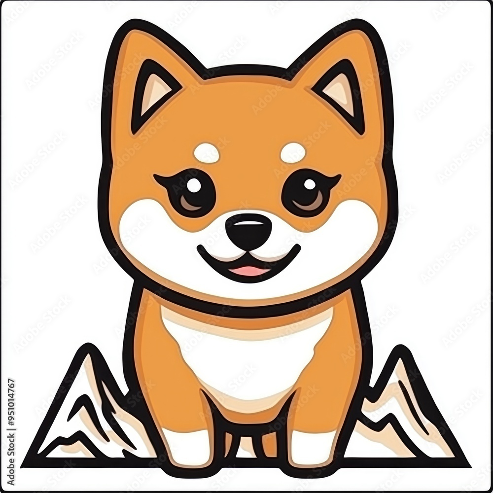 Cute Shiba Inu Dog Cartoon Illustration Cute Shiba Inu Dog Cartoon Illustration