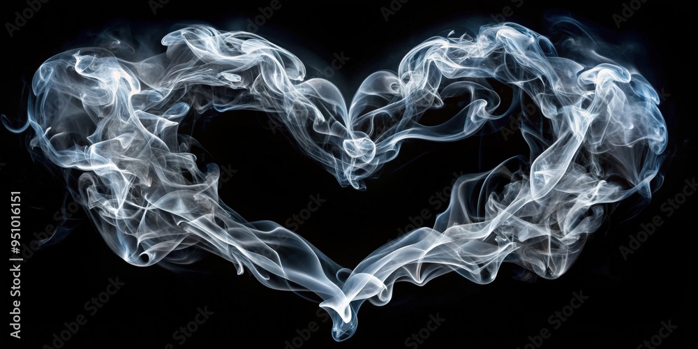 Abstract image of smoke swirling in the shape of a heart
