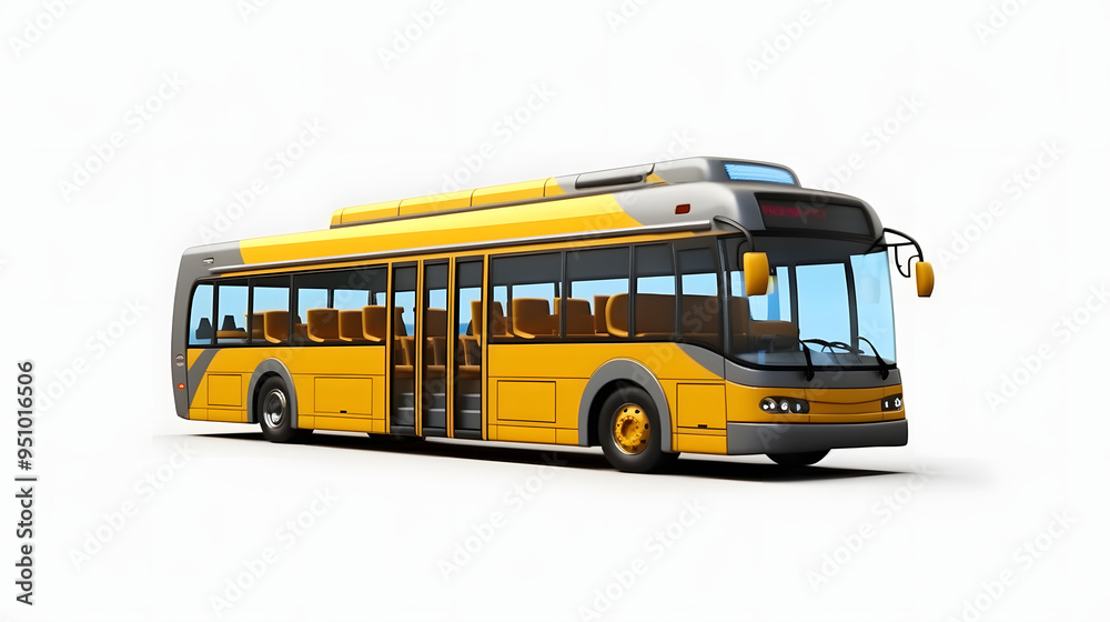 Fototapeta premium Articulated Bus 3d cartoon