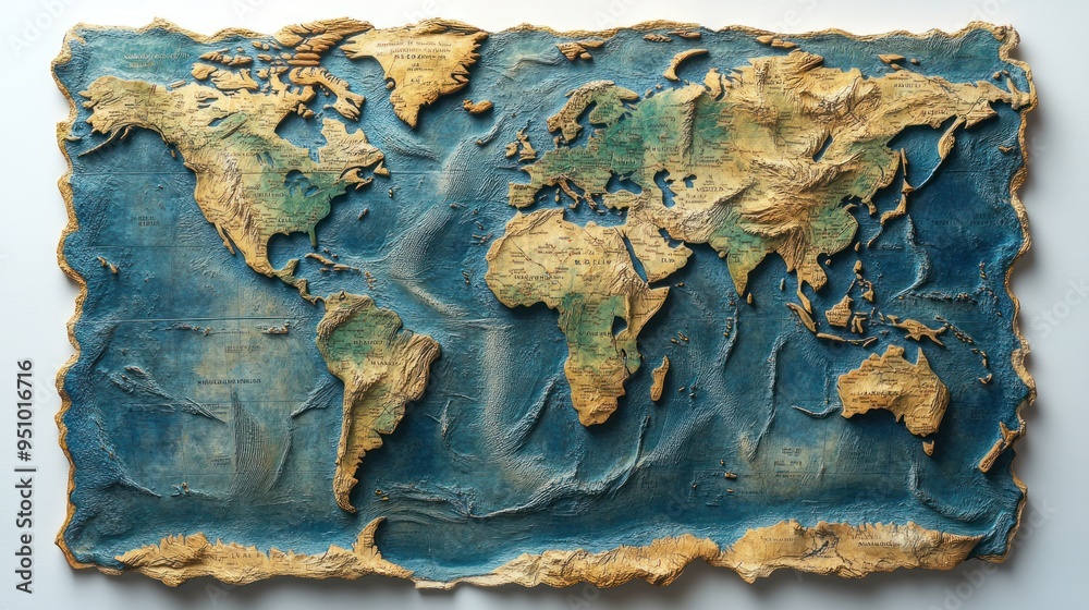 Fototapeta premium World Map with Relief