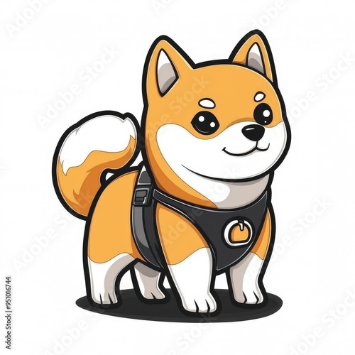 Cute Shiba Inu Dog Cartoon Illustration