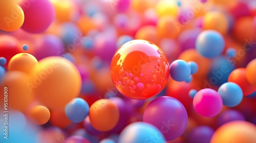 Abstract 3D Sphere Art: Colorful Geometric Design