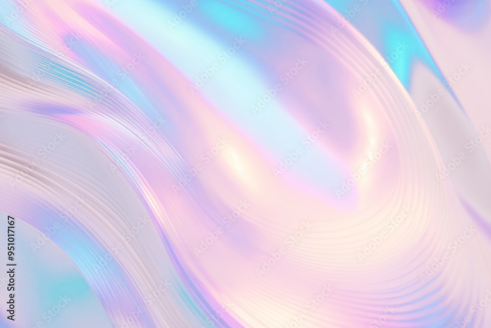 Obraz premium Abstract iridescent fluid waves png overlay effect, transparent background