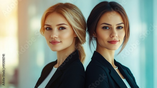 Professional women posing confidently in business attire