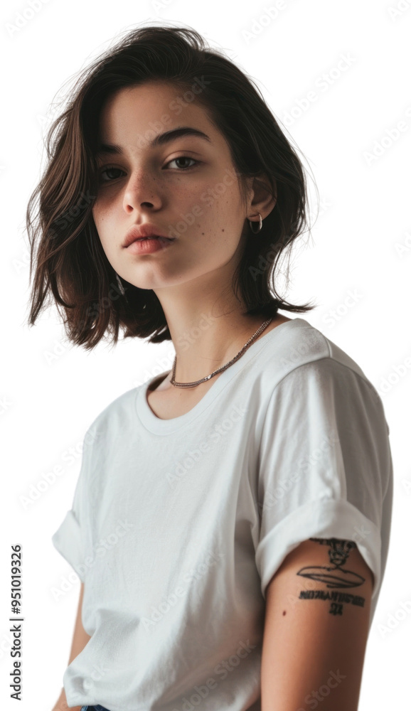PNG White t shirt photography portrait fashion. PNG White t shirt photography portrait fashion.