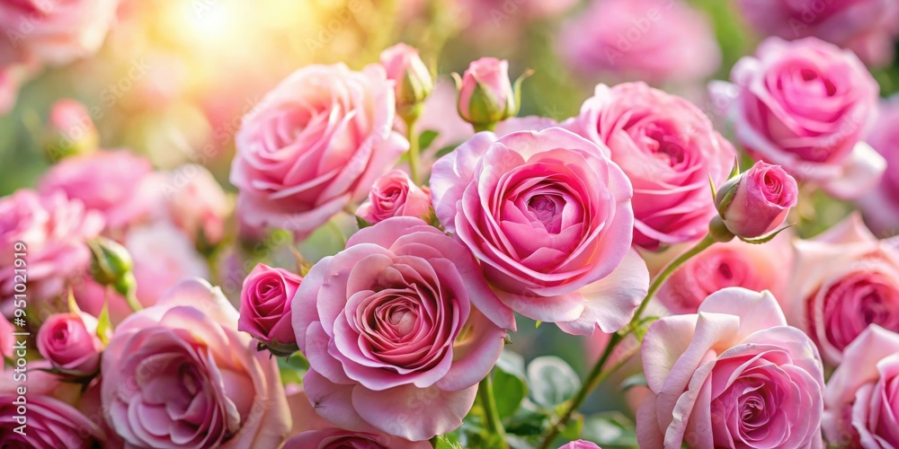 Pink roses in full bloom creating a beautiful background perfect for wallpaper or design projects Pink roses in full bloom creating a beautiful background perfect for wallpaper or design projects