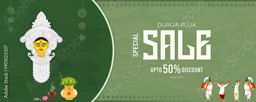 Durga Puja Sale, Banner, Vector Illustration Art, Durga Puja Banner, Offer, Durga Puja Background, Happy Durga Puja, Poster, Durga Puja Sale Banner, Frame, Durga Puja Offer, Tag, Discount, 