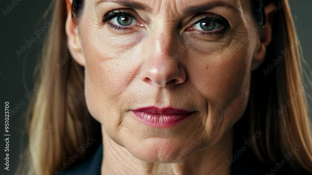 Woman showing aging process with close up portrait Woman showing aging process with close up portrait