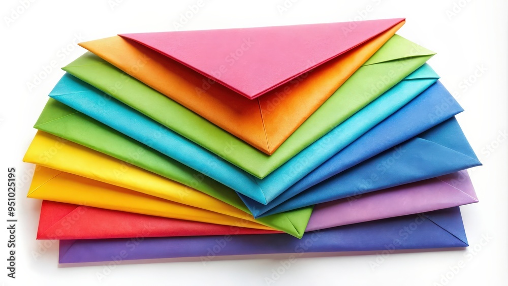 Colorful bundle of mail envelopes on white background Colorful bundle of mail envelopes on white background