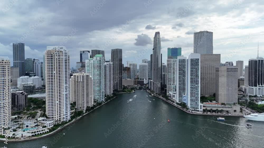 AERIAL Above the skyscrapers of Downtown Miami AERIAL Above the skyscrapers of Downtown Miami