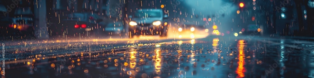 Rainy Night Road Scene Capture Rainy Night Road Scene Capture