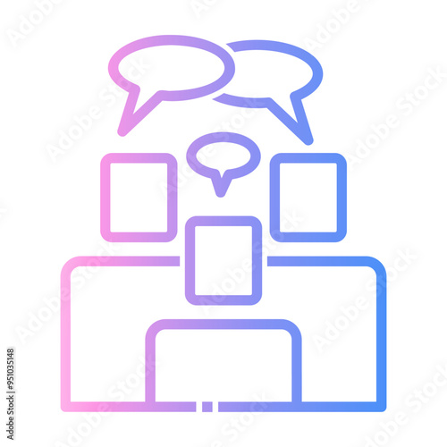 family chat Line Gradient Icon