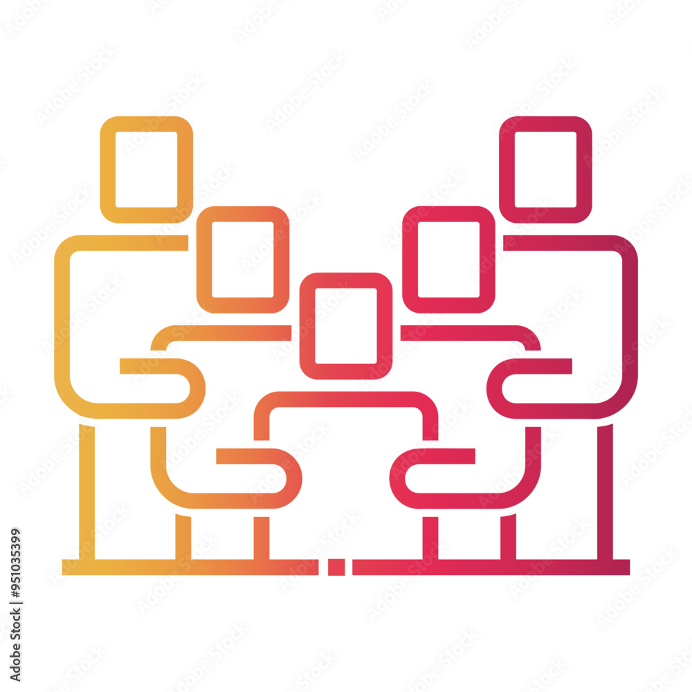 big family Line Gradient Icon