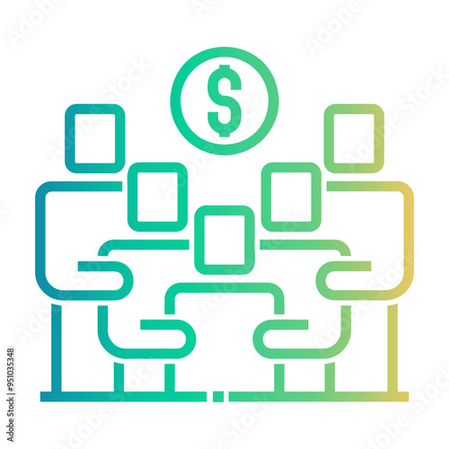 social family gathering Line Gradient Icon