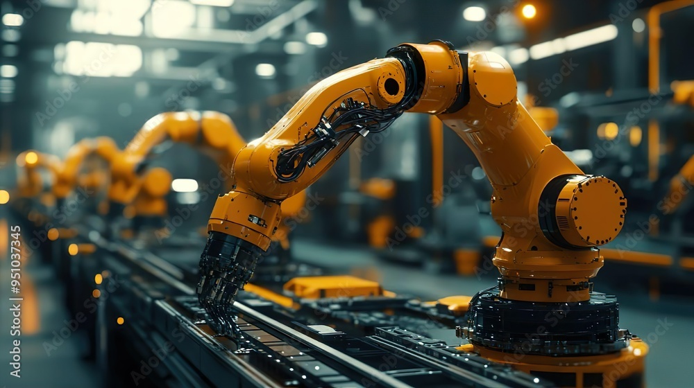 Realistic yellow robot models for futuristic and high-resolution designs