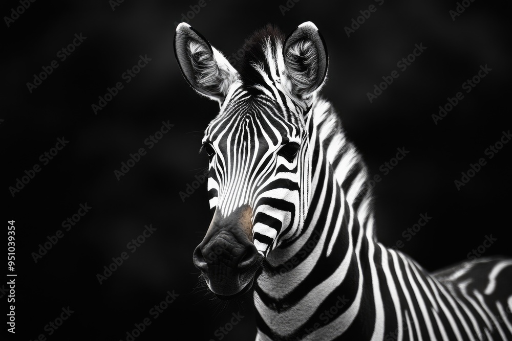 Fototapeta premium Close-up portrait of a zebra. This image is perfect for illustrating a story about animals or Africa.