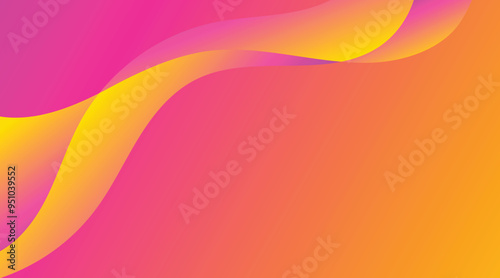 Abstract border background with gradient waves in yellow and pink hues for  backdrop, poster, or cover design