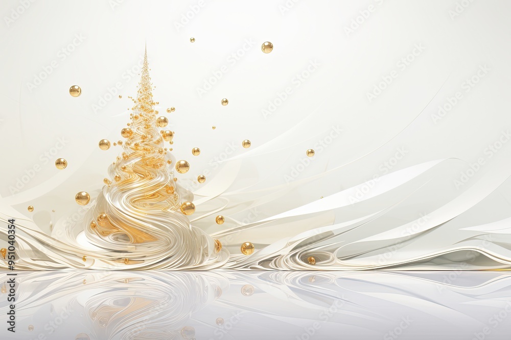 Christmas tree set against a firm backdrop, . Incorporate touches of soft gold and pristine white, drawing creative stimulus from expansive wall mural Christmas tree set against a firm backdrop, . Incorporate touches of soft gold and pristine white, drawing creative stimulus from expansive wall mural