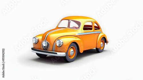 Coupe car 3d cartoon style