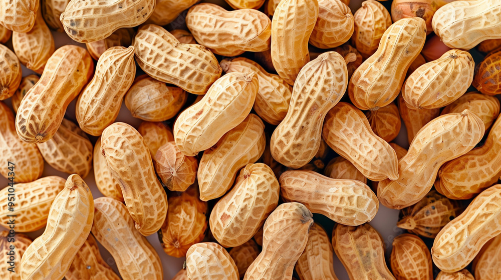 Peanuts scattered on a surface with natural texture and colors creating a vibrant food background Peanuts scattered on a surface with natural texture and colors creating a vibrant food background