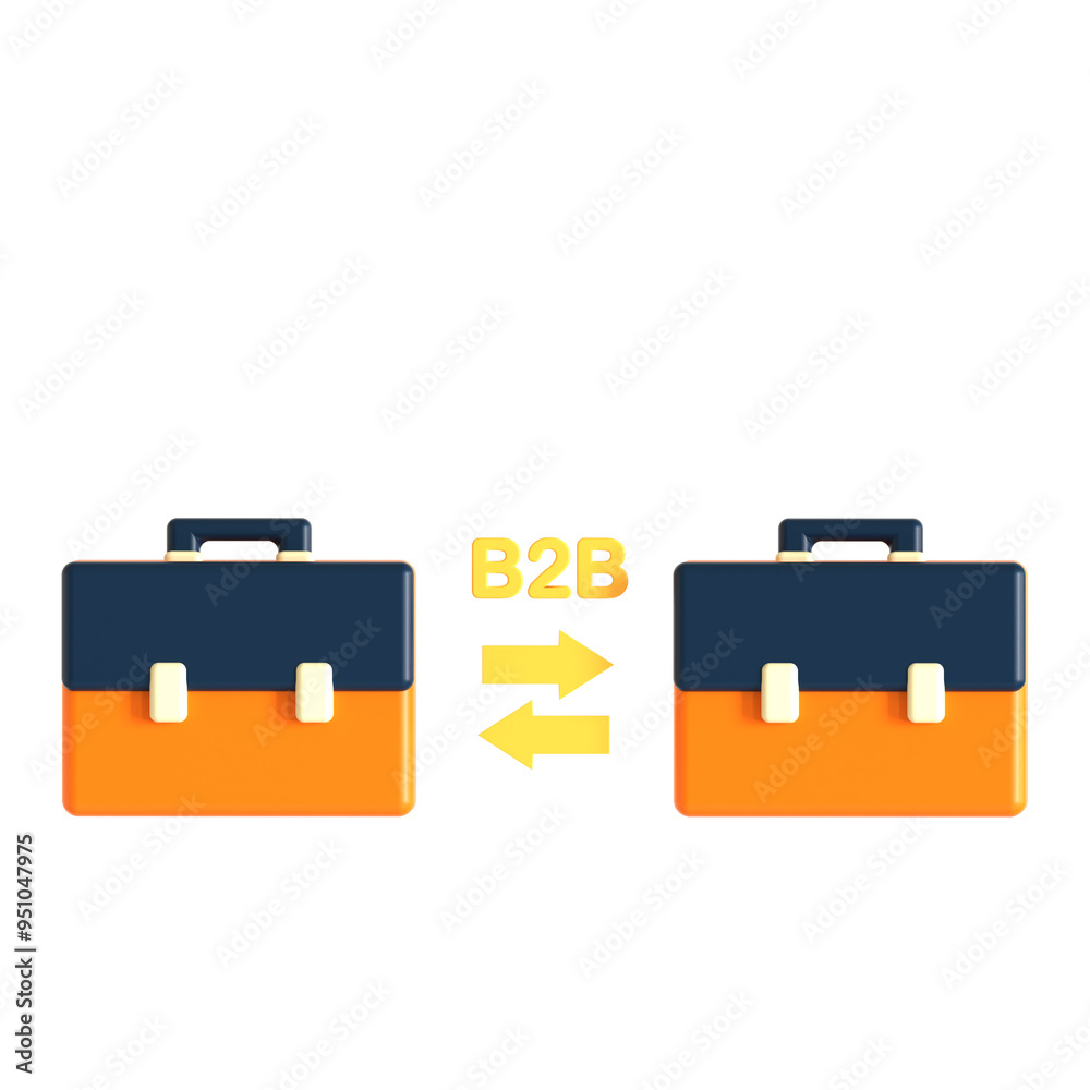 business to business 3D icon illustration business to business 3D icon illustration