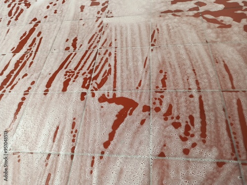Abstract background. Foamy red floor.