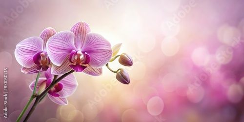Elegant orchid in shades of pink and violet on a soft background