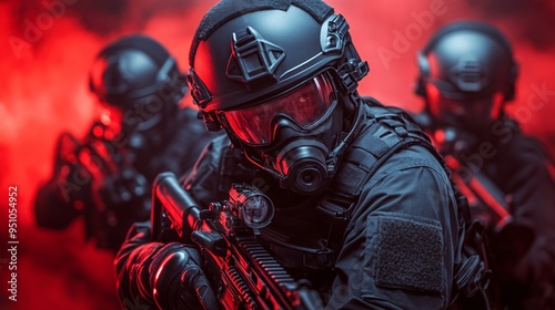 SWAT Team in Action: Adrenaline surges through the veins of this elite SWAT team, ready to face any threat. Their focused gazes and tactical gear convey a sense of unwavering determination and readine