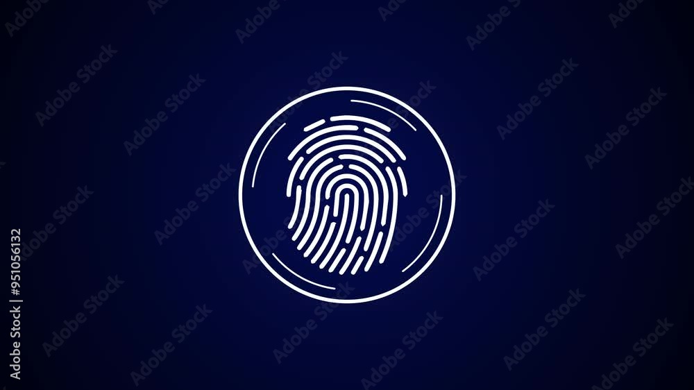 Hi-tech glowing circle security fingerprint scanner Video Background