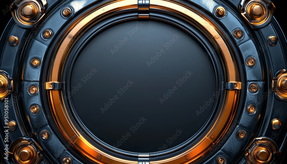 Abstract Metallic Circle with Gold Accents