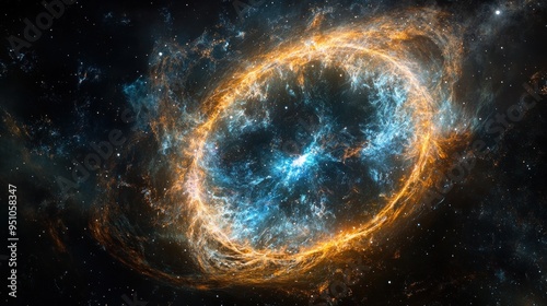 Cosmic Nebula: A Fiery Ring of Creation