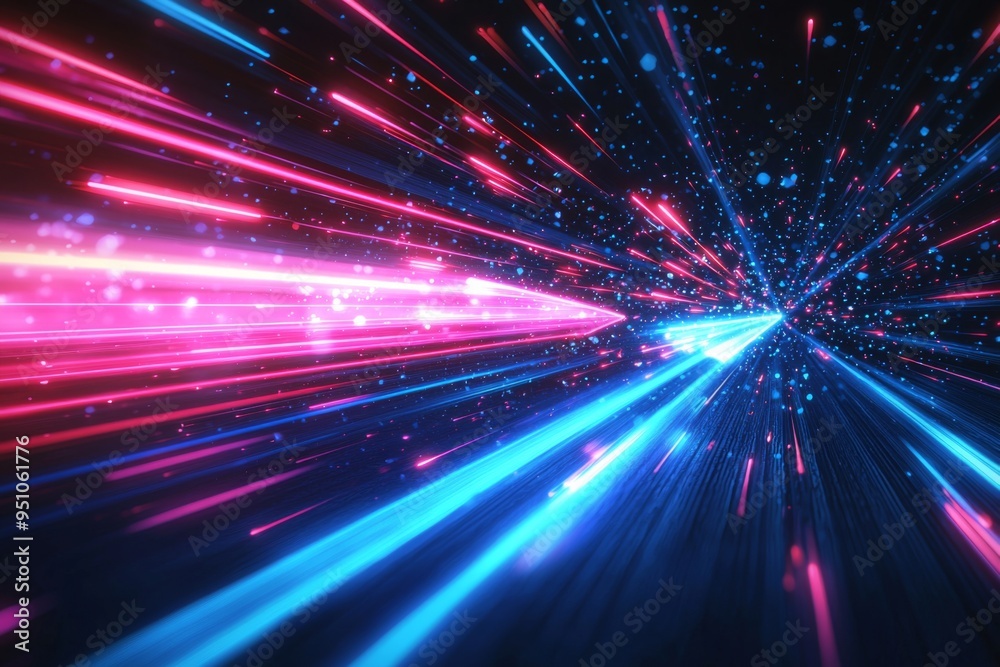 Abstract motion speed glowing effect background created with Generative AI