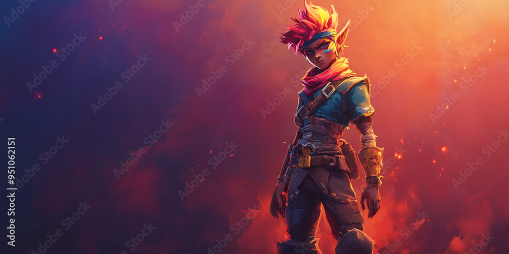 Fototapeta premium A character from the game. Website header or desktop wallpaper.
