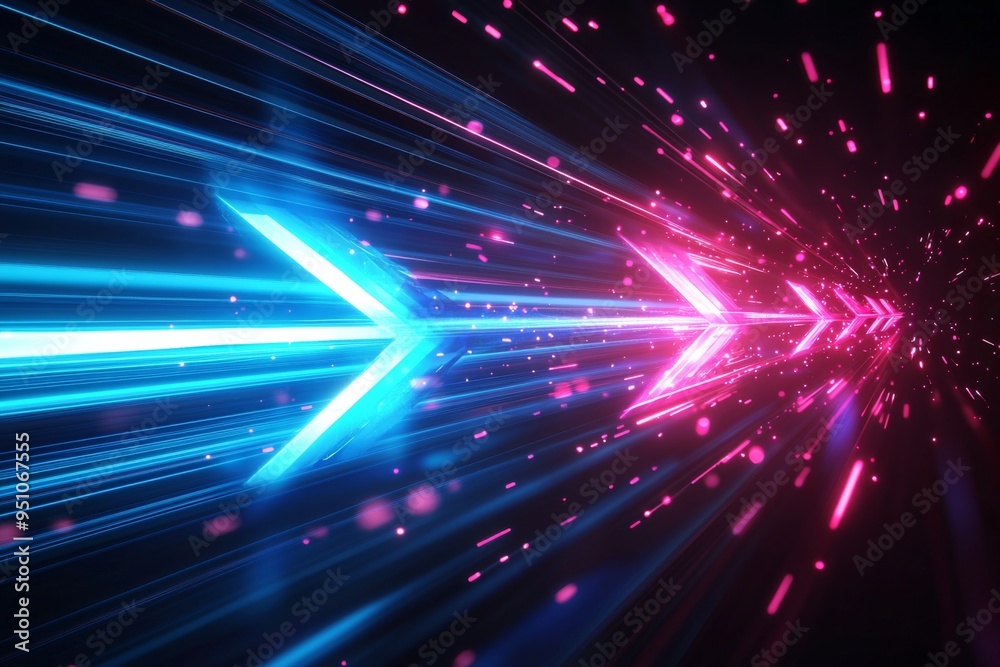 Fototapeta premium Abstract motion speed glowing effect background created with Generative AI