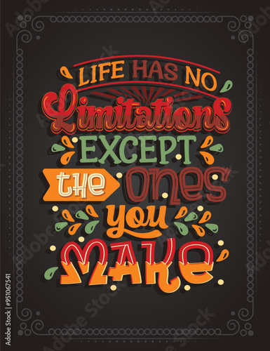 Life has no limitations except the ones you make. Lettering poster