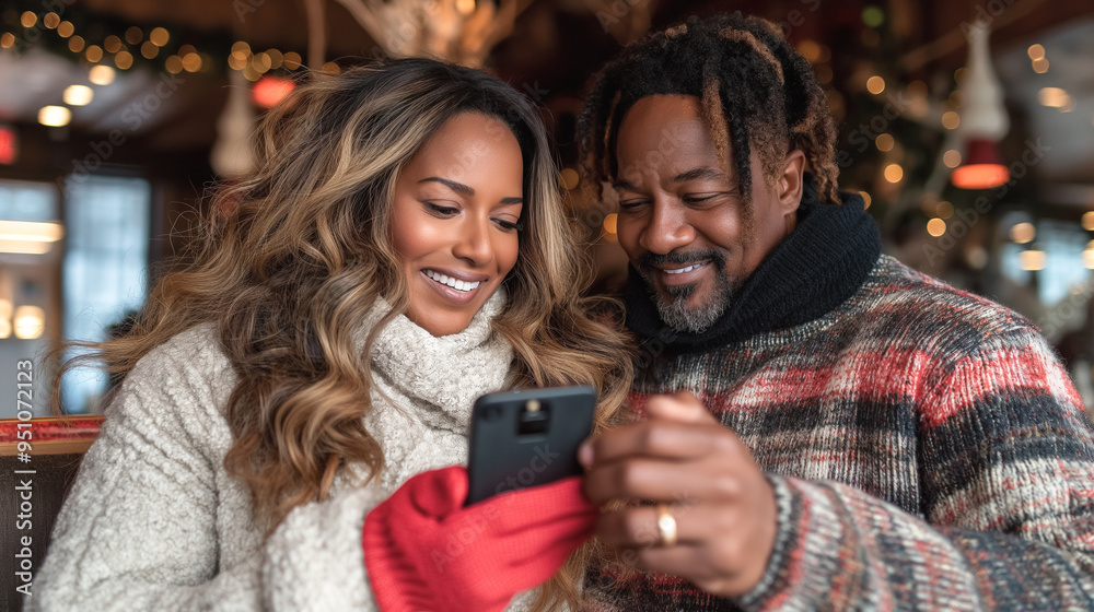 black couple shopping online deals for cyber monday black couple shopping online deals for cyber monday
