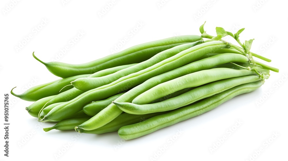 A Bunch of Fresh Green String Beans with Stems A Bunch of Fresh Green String Beans with Stems
