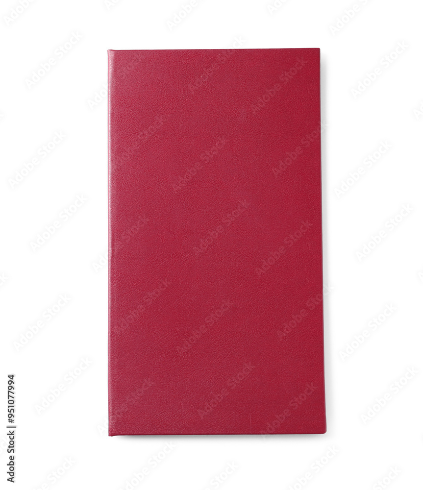 One hardcover book isolated on white, top view One hardcover book isolated on white, top view