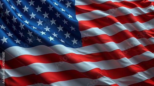 Flag of USA waving in the wind. United States of America Flag. American flag