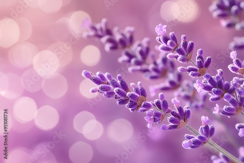 Lavender Blooms with Soft Pink Bokeh Background