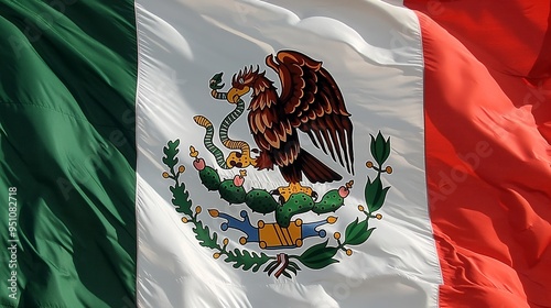 Flag of Mexico waving in the wind. Mexico flag. Mexican flag. MX flag.