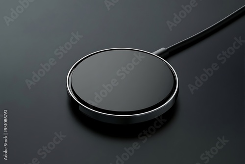 Black Wireless Charging Pad with Cable photo