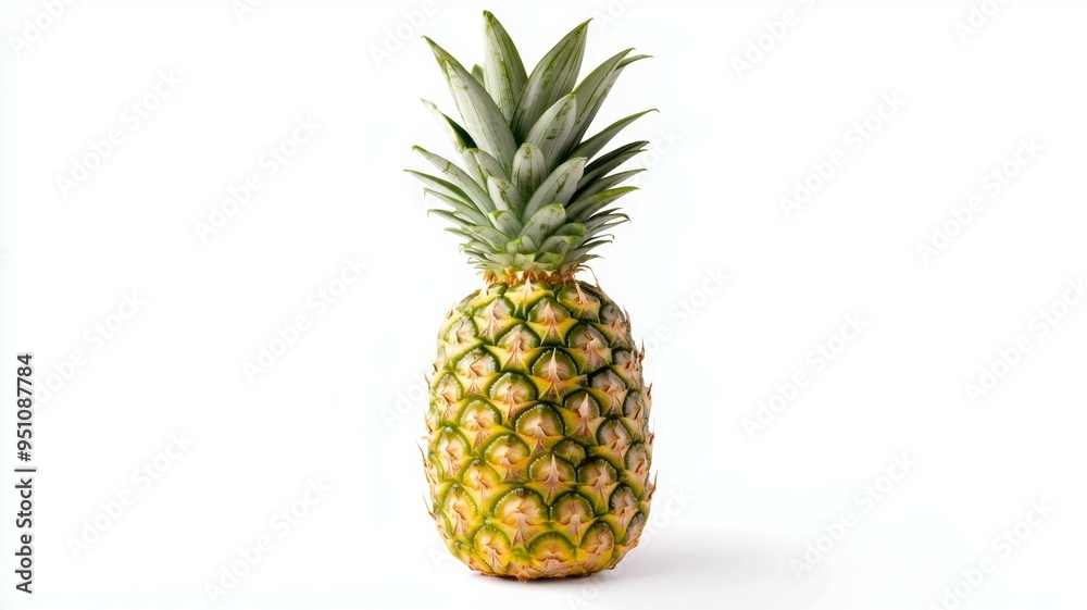 A pineapple is sitting on a white background A pineapple is sitting on a white background