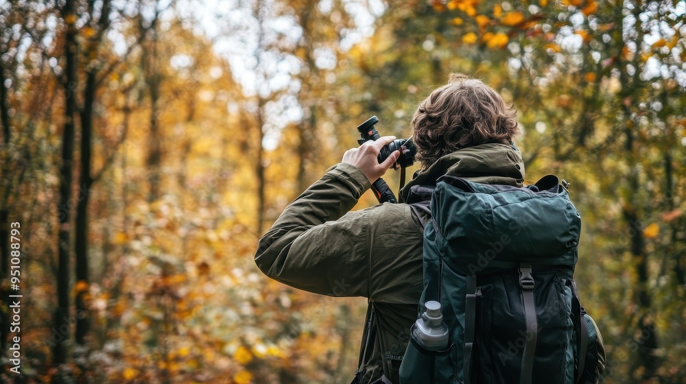 Photographer Capturing Stunning Autumn Landscape Photographer Capturing Stunning Autumn Landscape
