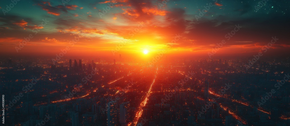 Sunset over Cityscape Sunset over Cityscape