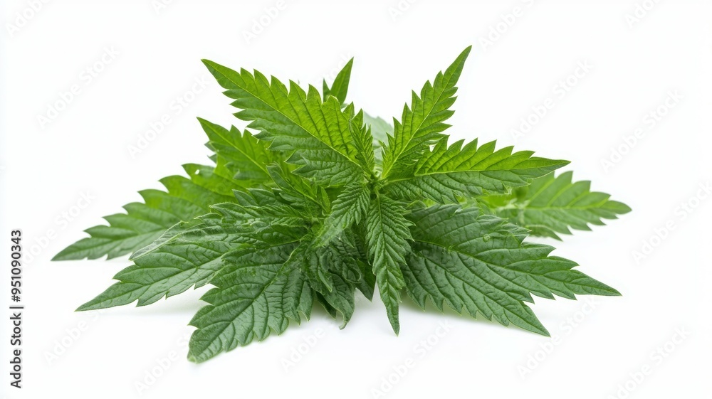 A bunch of green leaves are on a white background A bunch of green leaves are on a white background