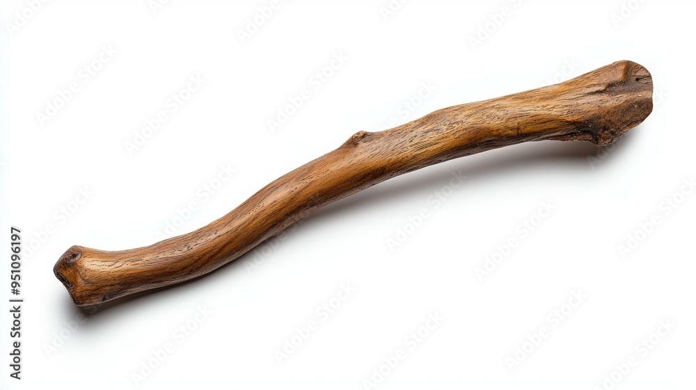 A long wooden stick with a few holes in it A long wooden stick with a few holes in it