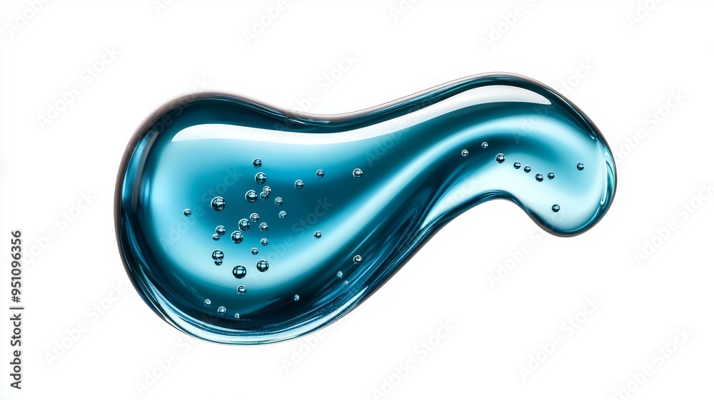 A blue liquid with many small bubbles in it A blue liquid with many small bubbles in it