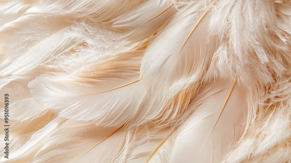 Dreamy soft feathers, pale and delicate, bathed in gentle morning light Dreamy soft feathers, pale and delicate, bathed in gentle morning light