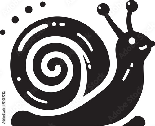 Snail Silhouette flat illustration, Snail - minimalist and simple silhouette vector